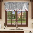 thumbnail image 6 of Grey Christmas Curtain Valances for Windows, Kitchen Valance Window Treatments Panel 2 Pack, Snowflake Winter Xmas Tree Rod Pocket Short Curtains for Bathroom Bedroom 60 x 18 Inch, 6 of 8