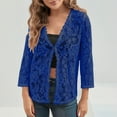 thumbnail image 4 of yillto Women Plus Size Cardigan 3/4 Sleeve Open Front Lightweight Lace Coats Formal Blazer S-5XL, 4 of 6