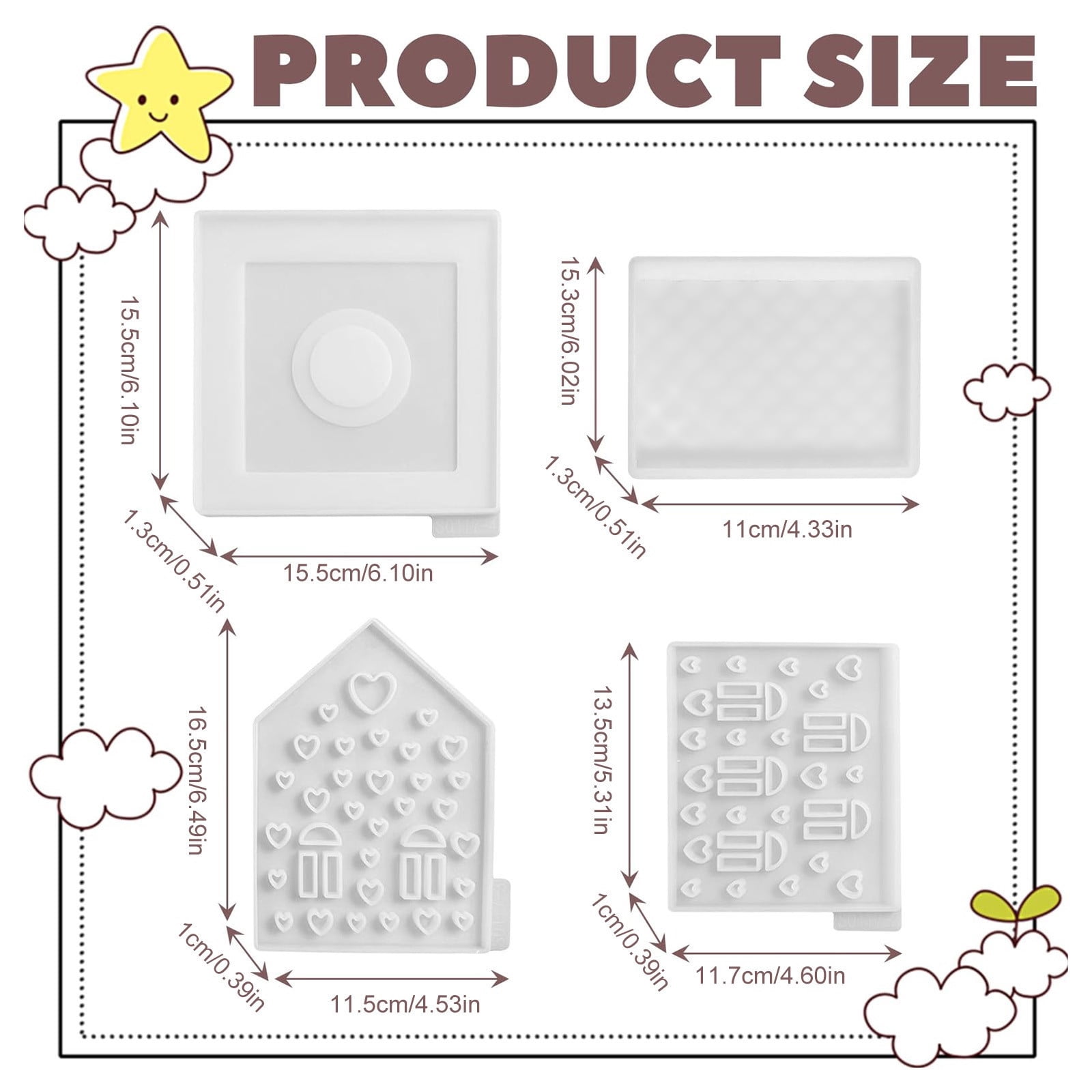 Resin Scale Silicone Casting Houses 3D Silicone House Casting Houses Silicone Casting Candle Holder Plaster For Casting For Silicone
