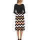 thumbnail image 2 of Vestido MISFAY para mujer, manga larga, midi, a rayas, negro, 2 of 5