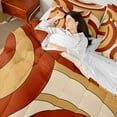 thumbnail image 4 of Homewish Abstract Circle Stripes Bedding Comforter Set 7 Pieces for Female Men Women,Retro Geometric Lines Full Bedding Set Lightweight,Minimalist Mid Century Fitted Sheet Flat Sheet, 4 of 8