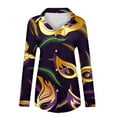 thumbnail image 4 of Mardi Gras Outfit Womens Sequin Print Tops V Neck Sparkly Glitter Blouses Loose Long Sleeve Holiday Evening Party Shiny Shirts Gold L, 4 of 4