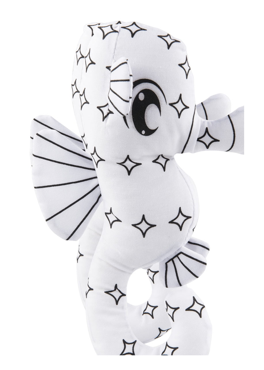 Mini White Seahorse Stuffed Animal Coloring Kit   By Ganz