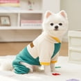 thumbnail image 5 of Pet Jumpsuit Cartoon Bear Pattern Four-Legged Warm Dog Clothes for Small Medium Dogs Color Block Winter Puppy Onesie Soft Breathable Pet Apparel Outfit Green M, 5 of 9