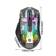 thumbnail image 3 of Rbaofujie Wired Connection Wireless Connection Bluetooth Connection The Third Mock Examination Full Transparent RGB Cool Light Effect 5-gear DPI Adjustment Game Mouse, 3 of 6