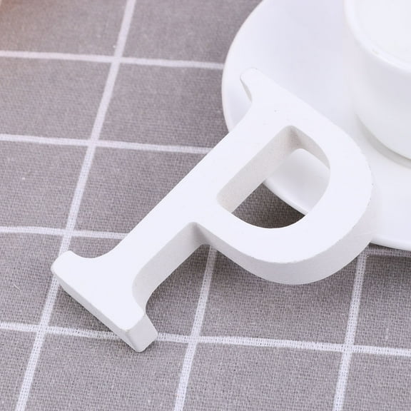 MLINS Wood Letters P Decor Simple DIY Letter for Wedding Party Birthday Home Store (White, 8cm)
