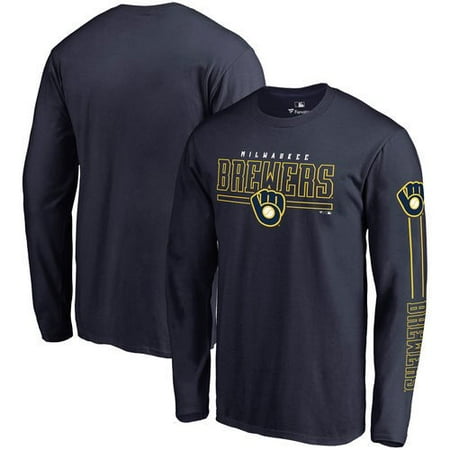 Front Adult Baseball - Milwaukee Brewers Fanatics Branded Front Line Long Sleeve T-Shirt - Navy