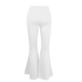 thumbnail image 6 of Women's Flared Leg Pants - High Waist Wide Leg Trousers, Dance & Casual Wear (XS-XXXXL, 14 Colors) | Yubnlvae | Ladies Solid Color High Waist Slim Fit Casual Flared Pants (White | S), 6 of 8