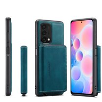 for OnePlus 9 Wallet Case, Minimalist Luxury PU Leather Magnetic Detachable Credit Card Holder, 2 in 1 Zipper ID Cash Slot, Magnetic Closure Kickstand Folio Flip Slim Cover,Blue