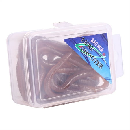 10cm Worm Shaped Fishy Smell Soft Fishing Lure Baits With Box For Fishermen