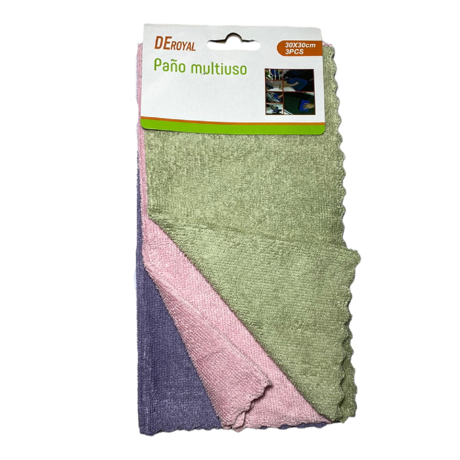 Set 3 Paños Microfibra Multiusos 30X30Cm