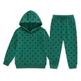 thumbnail image 3 of HAYIMI Girl Outfit Sets Polka Dots Print Sweatshirt Pants For Kids Playful Comfort Fashion Cozy Clothes Sets, 3 of 3