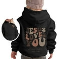 thumbnail image 4 of WRTFVZA Oversized Hoodies for Teen Girls, Jesus Loves You Letter Graphic Printed Pullover Tops Hoodie Sweatshirts (Big & Tall, Black, 10-11 Years), 4 of 4