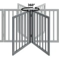 thumbnail image 5 of Smart FENDEE 6 Panels Foldable Dog Gate Extra Wide Entryway Freestanding Wood Pet Fence, 24"H,Gray, 5 of 10