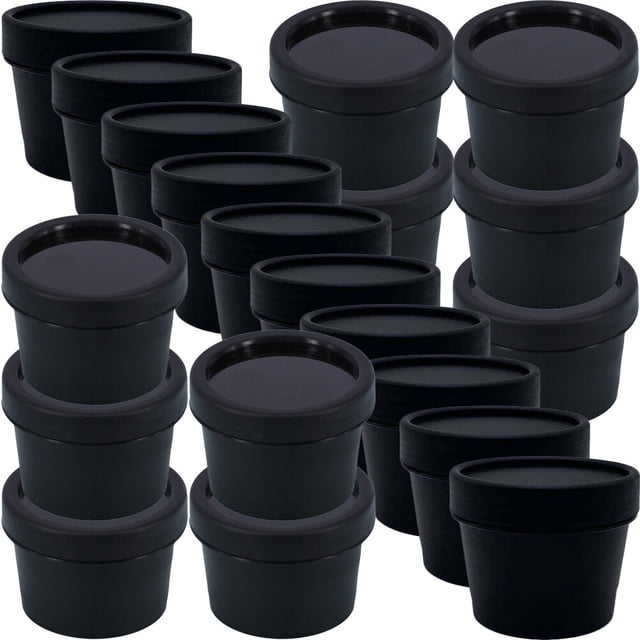 unbranded 20Ud Envases De Viaje Para Cosméticos Negros Con Tapa Para Cremas Y Lociones Portátiles