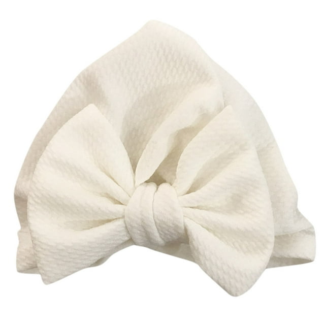 0-6 Month Baby Cute Unisex Hat Solid Elastic Big Bow Design Hat