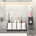 thumbnail image 3 of Wall-Mounted Toothbrush Organizer with No-Drill Installation – 20cm Black Space-Saving Rack for Electric/Manual Toothbrushes, Toothpaste, Floss & Oral Care Essentials – Modern, Durable Bathroom, 3 of 6