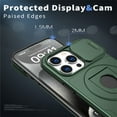thumbnail image 3 of SaniMore Case for iPhone 15 Pro, Slidng Camera Window with Kickstand Holder, Magnetic Car Mount, Function Slim Fit Protection Shockproof Anti-fall Magnetic Cover for iPhone 15 Pro, Darkgreen, 3 of 6