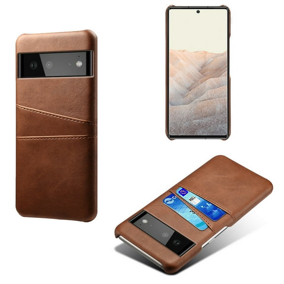 TECH CIRCLE PU Leather Card Case For Google Pixel 8A,Slim Lightweight Soft Back Cover Grip Protective Classic Business Women Men Cases with Card Slot for Google Pixel 8A 6.1" 2023,Brown