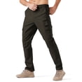 thumbnail image 2 of Men's Cargo Work Pants Stretch Lightweight Tactical Pants 31" Water Resistant Hiking Ripstop Pants with Multi Pockets Outdoor Apparel Dark Brown 34, 2 of 7