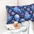 thumbnail image 2 of Rateoe Skull blue crystal flower Pattern Decorative Pillow Case,Throw Pillow Covers,Plush Pillow Cover,Soft Pillow Case,Velvet Pillow Case-14"x20", 2 of 2