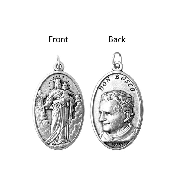 Saints Medals in oxidized silver made in Italy 1.5" x 1.0"