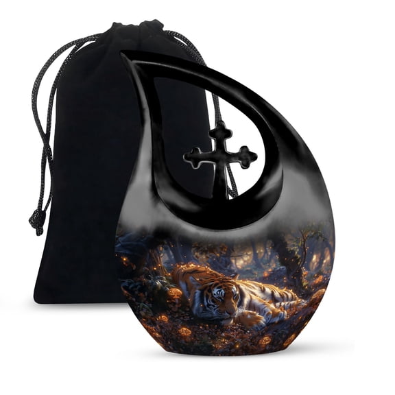 JAGSHASHI Enchanted Forest Cremation Urn Human Ashes - Urn Human Ash Adult Male - Cremation Urns For Men - Funeral Urn Ashes - 10 Inch With Velvet Bag - Cremation Urn For Adults - Memorial Urns