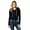 Black, variant on Women's Button Front Ribbed Knit Hooded Cardigan, Drawstring Long Sleeve Casual Lightweight Sweater for Women, Sizes S-2XL