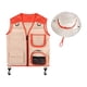 thumbnail image 5 of Conjunto de disfraz de explorador para niños, chaleco de carga y sombrero, juego de rol, vestido de aventura en el patio rojo, 5 of 9