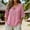 Hot Pink, variant on Green Boho Chic 3/4 Sleeve Blouse for Women Striped Tassel Tie Keyhole Cutout Design Relaxed Loose Fit Soft Cotton Casual Top,Size M