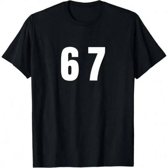 Six Seven Meme Fun 67 T-Shirt Cotton Printed Round Neck T-Shirt