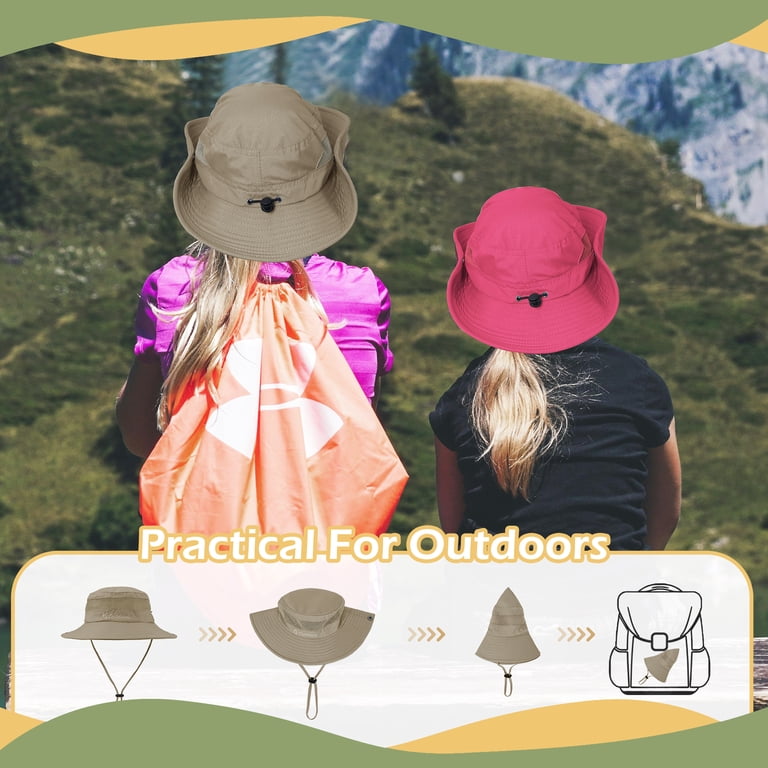 Zando Kids Sun Hat for Boys Girls UPF 50+ Breathable Wide 