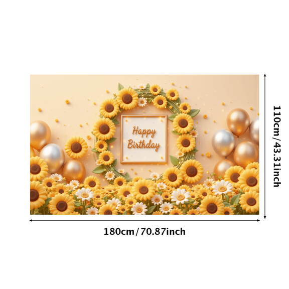 Sunflower Decor Happy Birthday Banner Decorative Design for Birthday Party Outdoor Party Celebration