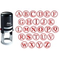 thumbnail image 1 of Custom A-Z Alphabet Stamp in Red Ink Monogram Round Rubber Stamp Self Inking Initial Stamp SHINY Mini Stamper 20 mm, 1 of 1