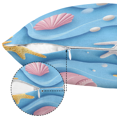 thumbnail image 3 of Herdesigns Seashell Starfish Linen Throw Pillow Covers, Pack of 2 Cushion Cases Pillowcase for Couch Sofa Bedroom Living Room Home Decor, 16x16 Inch Nautical Coastal, 3 of 7