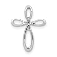 thumbnail image 3 of Real 14kt White Gold 1/20ct. Diamond Cross Chain Slide; for Adults and Teens; for Women and Men, 3 of 4