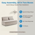 thumbnail image 6 of Mjkone Convertible Sofa Bed Queen Size,Linen Pull Out Sofa Bed with Cushions&Throw Pillows,Revesible Sleeper Couch for Apartment/Small Spaces,Beige, 6 of 9