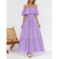 thumbnail image 3 of Vestido ZESICA Summer 2025 con volantes y hombros descubiertos, 3 of 5
