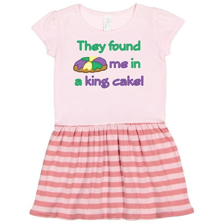 

Inktastic They Found Me in a King Cake Gift Toddler Girl Dress