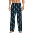 thumbnail image 2 of Picia Blue Seahorse Mens Soft Woven Cotton Elastic Waistband Sleep Pajama Pant Lounge Sleep Pant With Pockets And Drawstring-Large, 2 of 9