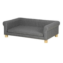 COCOKUN Medium Large Dog Couch Bed, Pet Sofa with Removable Seat Cushion & Elevated Base, Supportive for Joints, Modern Furniture for Indoor, Dark Gray