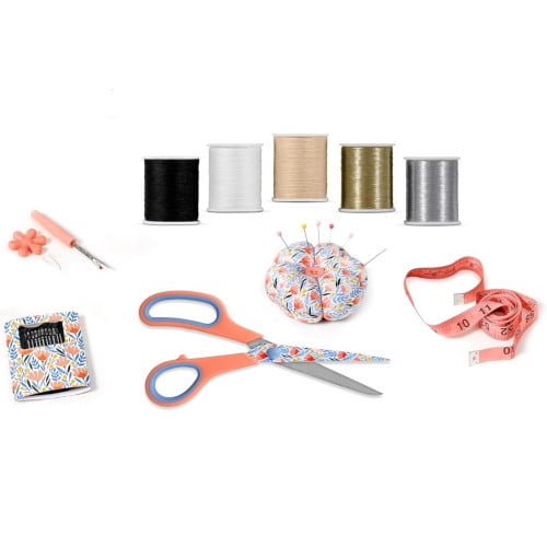 SINGER Sewing Kit with 30 Sewing Supplies in Tulip Floral Storage Bag