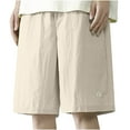thumbnail image 4 of Summer Mens Shorts, Men's Casual Cargo Shorts Men's Casual Solid Pants Drawstring Waist Athletic Gym Shorts With Pocket, S-5XL, 4 of 5