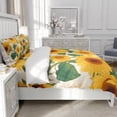 thumbnail image 3 of TeasBank 3D Print Sunflower Comforter Cover Set King Duvet Cover for Youth Adult and Kids Oil Painting Sunflower Pattern Decorative Bedspread Cover 1 Quilt Cover 2 Pillowcases 6 Piece, 3 of 4
