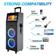 4000W Dual 10 Woofers 14.1'' Touchsreen Karaoke Machine Portable Bluetooth Speaker 2 Wireless Mic