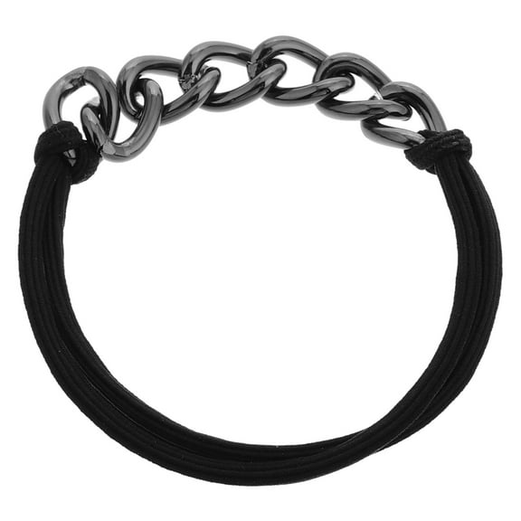 AURARMLET Metal Hair Ties Bracelet Black Zinc Alloy Hair Tie Jewelry for Women 1Pack