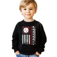 thumbnail image 4 of Patriotic Baseball Sweatshirt for Women, Men & Kids - Game Day USA Flag Sports Pullover Black Sweatshirt Youth Large, 4 of 7