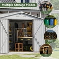 thumbnail image 2 of Sunmthink 9.5 x 9.5 FT Outdoor Storage Shed, Patio Large Metal Shed with Lockable Door Waterproof Tool Shed for Paio, Lawn, Gray, 2 of 8