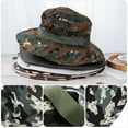 thumbnail image 6 of Camo Hunting Hiking Adjustable Summer Cap Camouflage Boonie Hat Tactical Military Panama Army Bucket Hats 3, 6 of 8