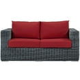 thumbnail image 5 of Modway Summon Aluminum and Rattan Patio Loveseat in Canvas/Red, 5 of 5